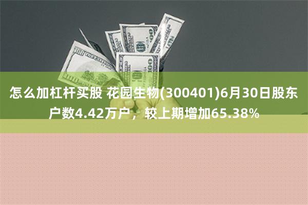 怎么加杠杆买股 花园生物(300401)6月30日股东户数4.42万户，较上期增加65.38%