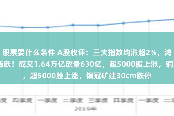 股票要什么条件 A股收评：三大指数均涨超2%，鸿蒙、化债概念等活跃！成交1.64万亿放量630亿，超5000股上涨，铜冠矿建30cm跌停