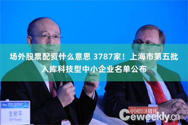 场外股票配资什么意思 3787家！上海市第五批入库科技型中小企业名单公布