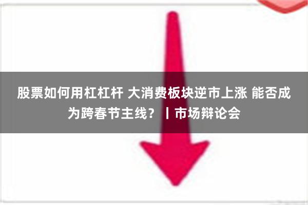 股票如何用杠杠杆 大消费板块逆市上涨 能否成为跨春节主线？丨市场辩论会